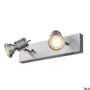ASTO 2 Applique/plafonnier double tête Aluminium brossé
