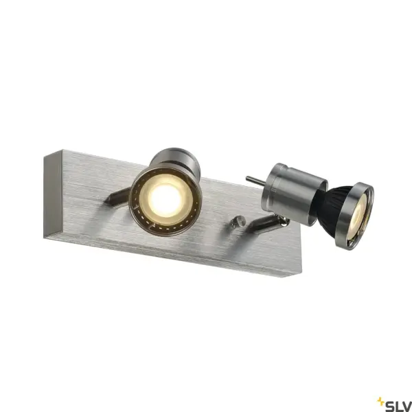 ASTO 2 Applique/plafonnier double tête Aluminium brossé