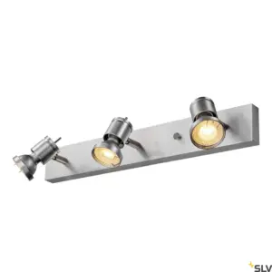 ASTO 3 Lampe murale/plafonnier à trois têtes Aluminium brossé