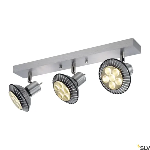 ASTO 3 Lampe murale/plafonnier à trois têtes Aluminium brossé