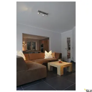 ASTO 3 Lampe murale/plafonnier à trois têtes Aluminium brossé