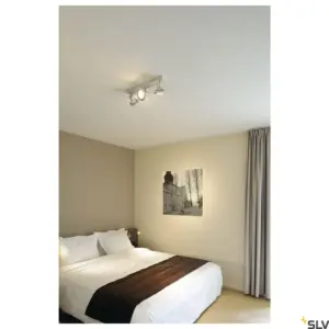 ASTO 3 Lampe murale/plafonnier à trois têtes Aluminium brossé