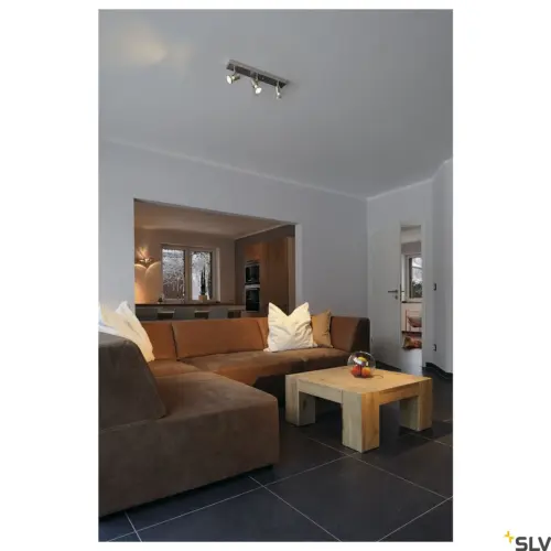 ASTO 3 Lampe murale/plafonnier à trois têtes Aluminium brossé