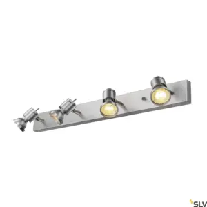 ASTO 4 Wall/Ceiling Lamp Four Spotlights Brushed Aluminium