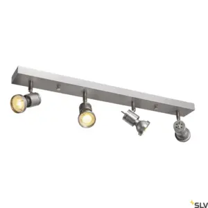 ASTO 4 Wall/Ceiling Lamp Four Spotlights Brushed Aluminium
