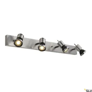 ASTO 4 Wall/Ceiling Lamp Four Spotlights Brushed Aluminium