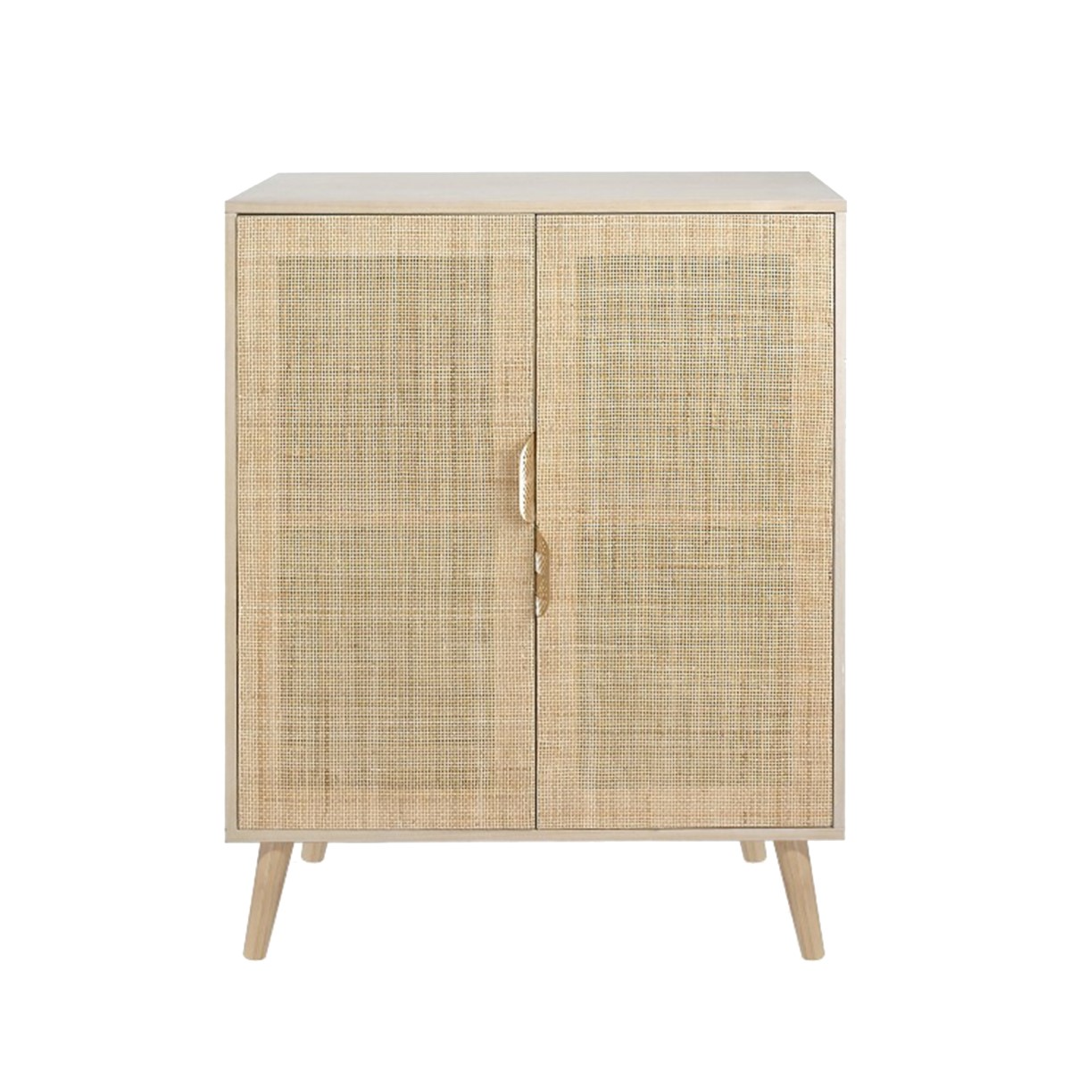 Aparador de Madera/Rattan 80x40x100cm