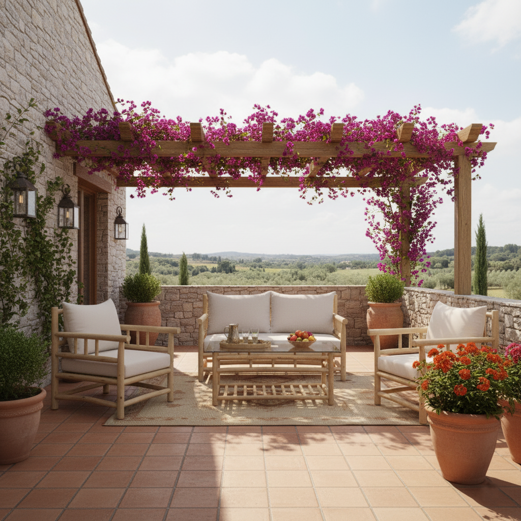 Conjunto Muebles para Terraza de Madera Teca/Algodón