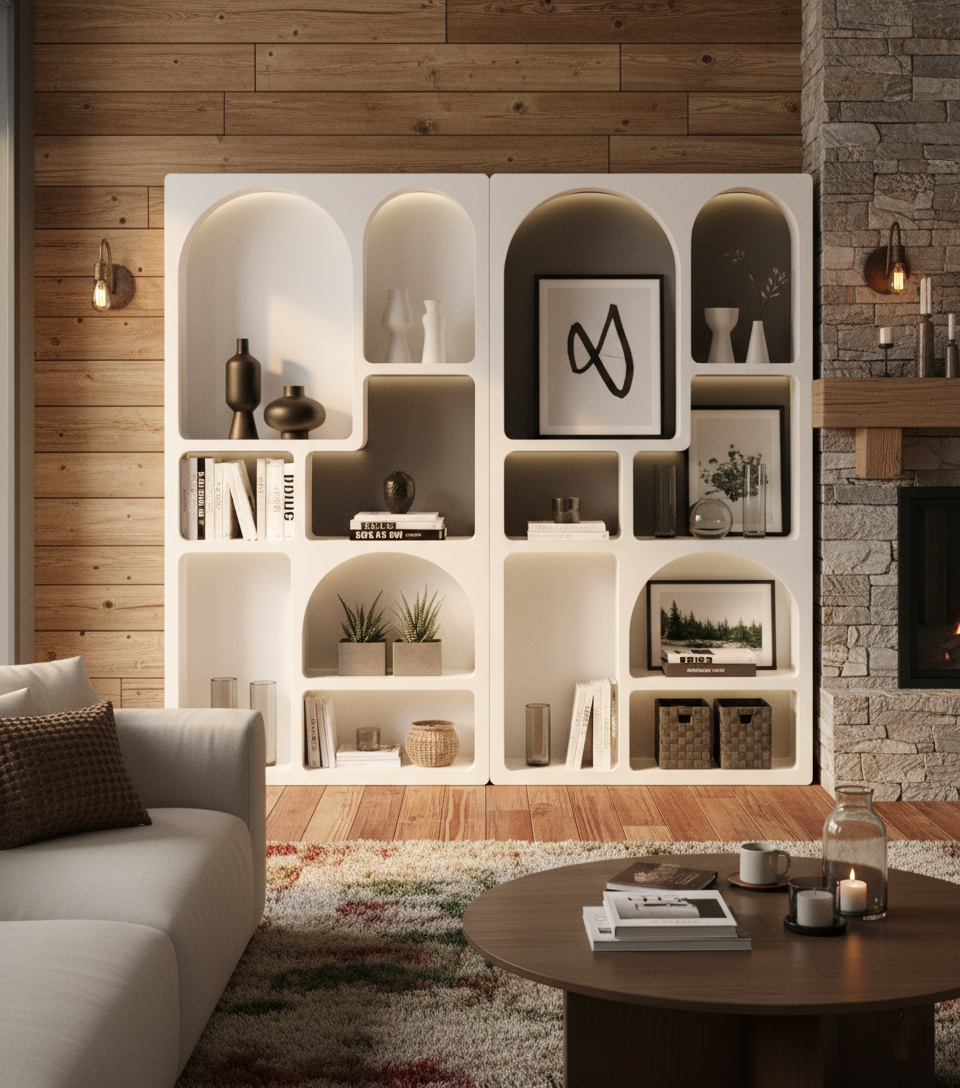 Estantería Ibiza de 97x26x180cm en MDF Blanco