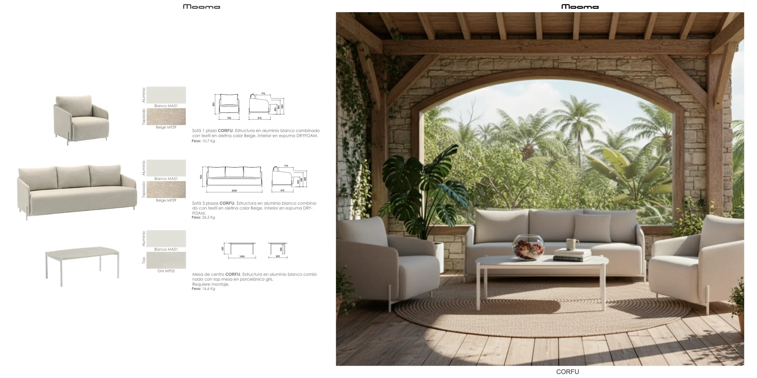 Peças da coleção Corfu