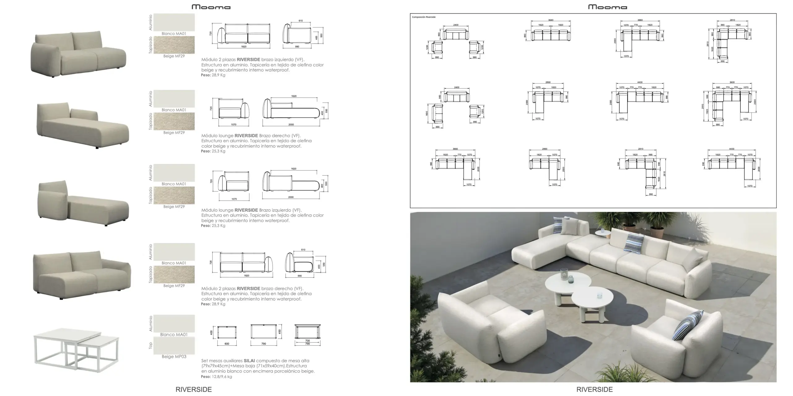 Pièces de la collection Riverside Suite